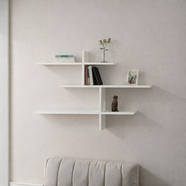 Decortie Wandregal Leo, Modernes Wandregal, Schwimmendes Regal, 22 x 123 x 80,5 cm
