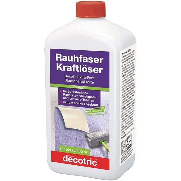 decotric® Wandfarbe Rauhfaser-Tapeten-Kraftlöser Tapetenablöser Tapetenlöser, 1,0 Liter