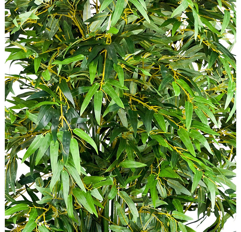 Kunstbambus Bambus Sichtschutz Element Stand Künstliche Pflanze mit Echtholz 200cm Bambus, Decovego, Höhe 200 cm – Bild 4 von 5