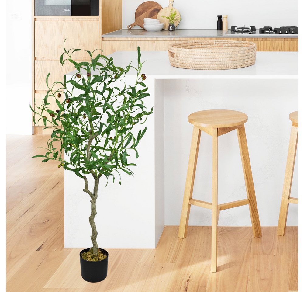 Kunstbaum Olive Olivenbaum Kunstbaum Künstliche Pflanze Kunstpflanze 125 cm Olivenbaum, Decovego, Höhe 125 cm – Bild 3 von 5