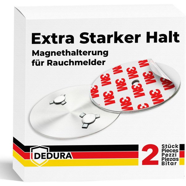 dedura Deckenhalter Rauchmelder Magnethalter 2er Set mit extra starken Klebepads, (2-St)