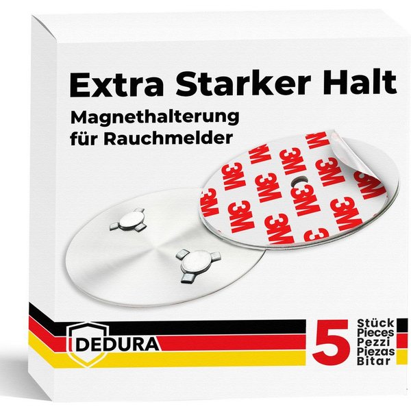 dedura Deckenhalter Rauchmelder Magnethalter 5er Set mit extra starken Klebepads, (5-St)