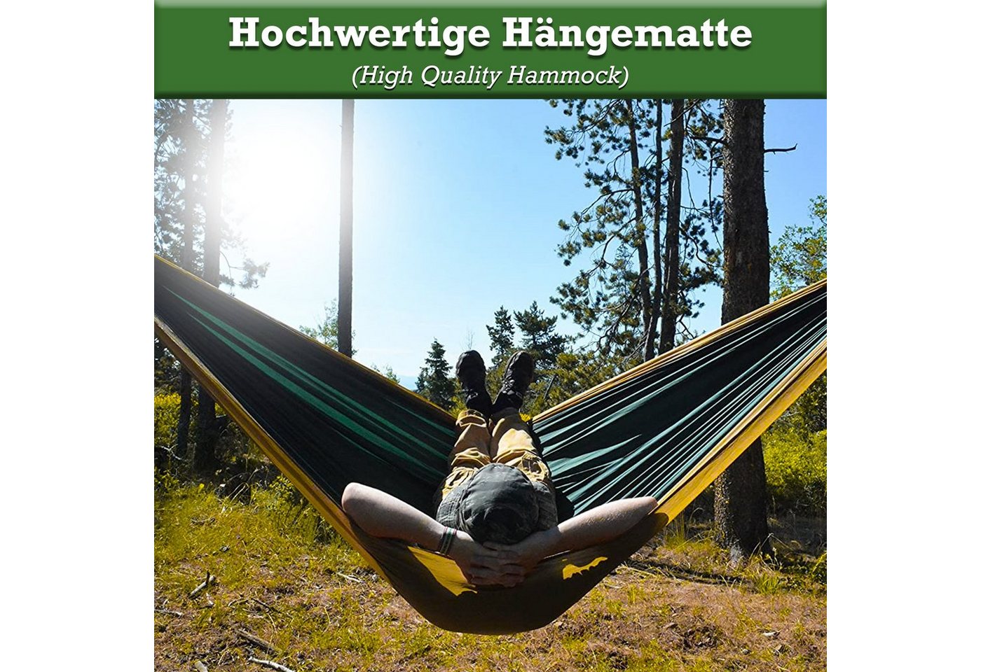 Defactoshop Hängematte Hängematte, Stabhängematte mit Tasche, Hängeliege, Hängestuhl – Bild 4 von 4