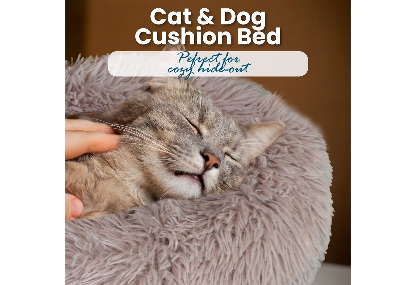 Defactoshop Tierbett Hundebett, Hundekissen in Leinenoptik, Hundekorb, rutschfeste DIA – Bild 4 von 5