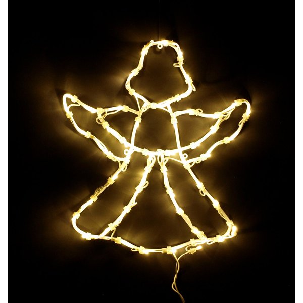 DEGAMO Beleuchtetes Fensterbild ENGEL, 42x37cm, 50 LED weiss, Netzbetrieb 230V