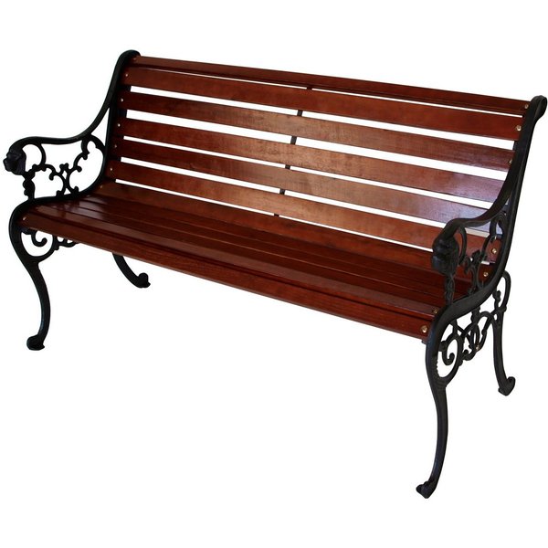 DEGAMO Gartenbank STRASSBURG (1-St), 2-sitzer 130cm, Gestell schwarz, Belattung aus Hartholz