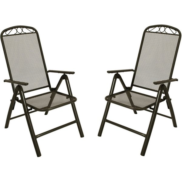 DEGAMO Gartensessel CLASSIC (2-St), klappbar, Rückenteil 5-fach verstellbar, Streckmetall anthrazit