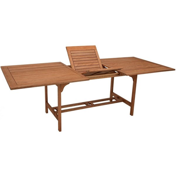 DEGAMO Gartentisch (1-St), rechteckig 180x100cm, ausziehbar auf 230cm, Eukalyptus geölt