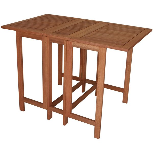 DEGAMO Gartentisch Doppel Klappentisch (1-St), 107x65cm, Eukalyptus, beide Tischplatten abklappbar