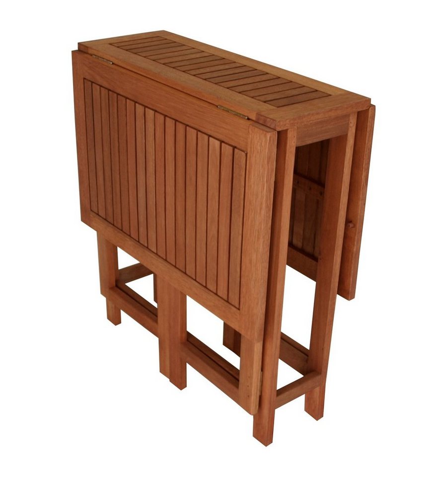 DEGAMO Gartentisch Doppel Klappentisch (1-St), 107x65cm, Eukalyptus, beide Tischplatten abklappbar – Bild 3 von 4