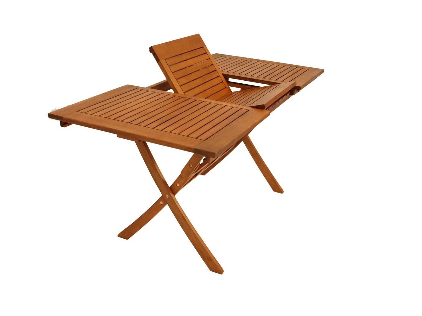 DEGAMO Gartentisch LAGO, 110/160x75cm, klappbar und ausziehbar, Eukalyptus – Bild 2 von 5