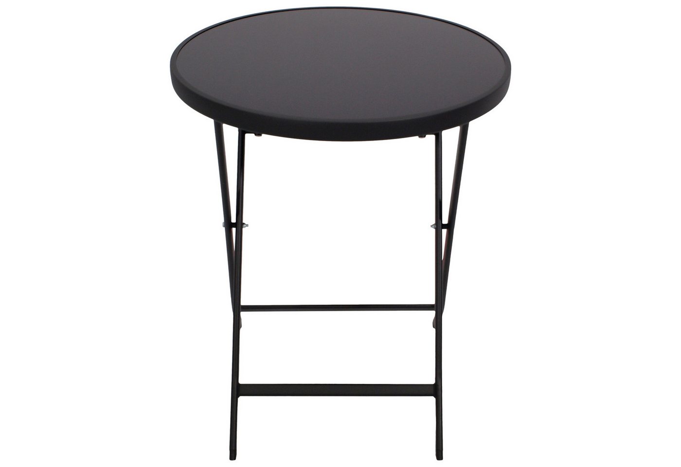DEGAMO Gartentisch MILANO, 60cm rund, Metall anthrzait, Stahl schwarz, klappbar – Bild 3 von 5