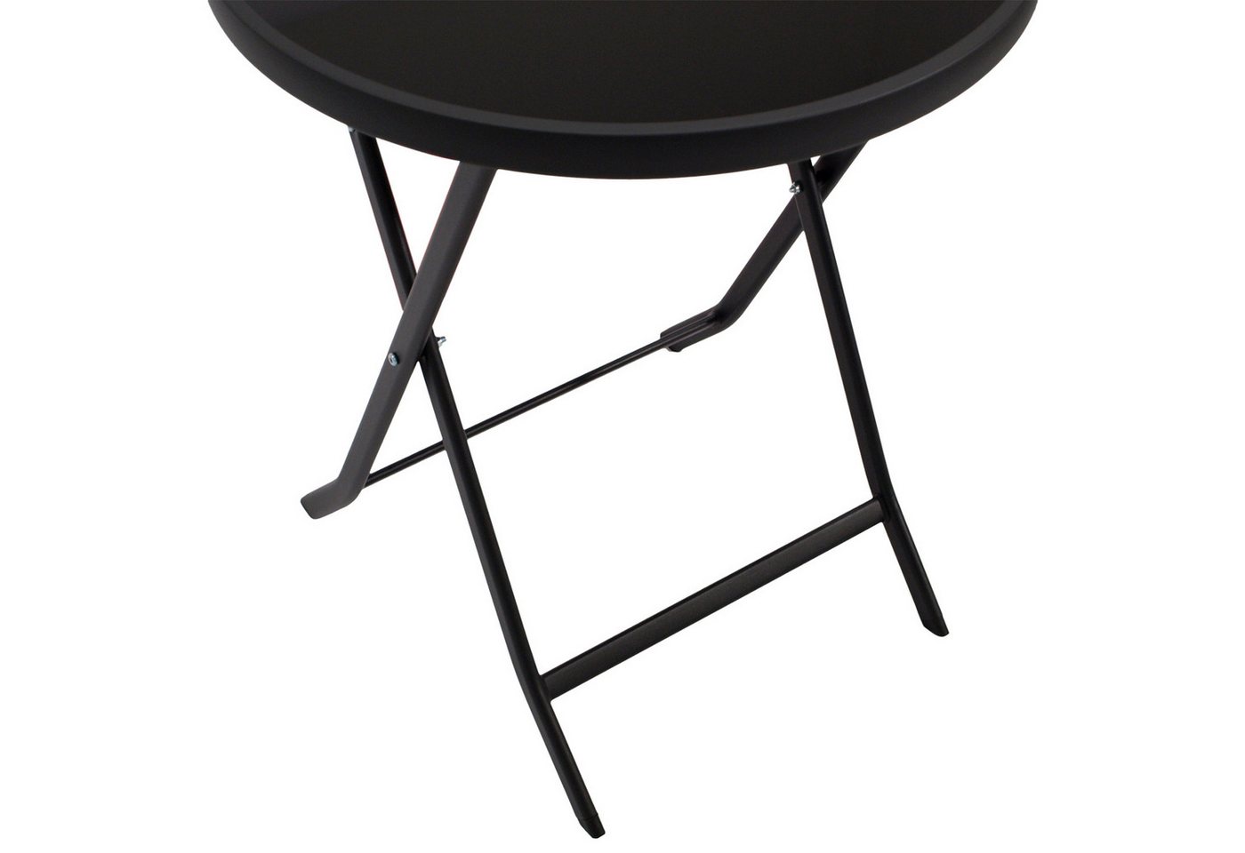 DEGAMO Gartentisch MILANO, 60cm rund, Metall anthrzait, Stahl schwarz, klappbar – Bild 4 von 5