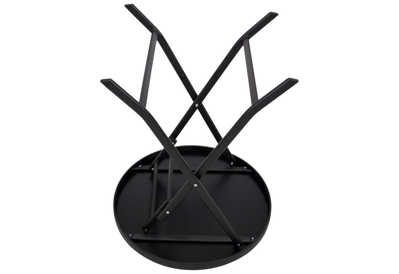DEGAMO Gartentisch MILANO, 60cm rund, Metall anthrzait, Stahl schwarz, klappbar – Bild 5 von 5