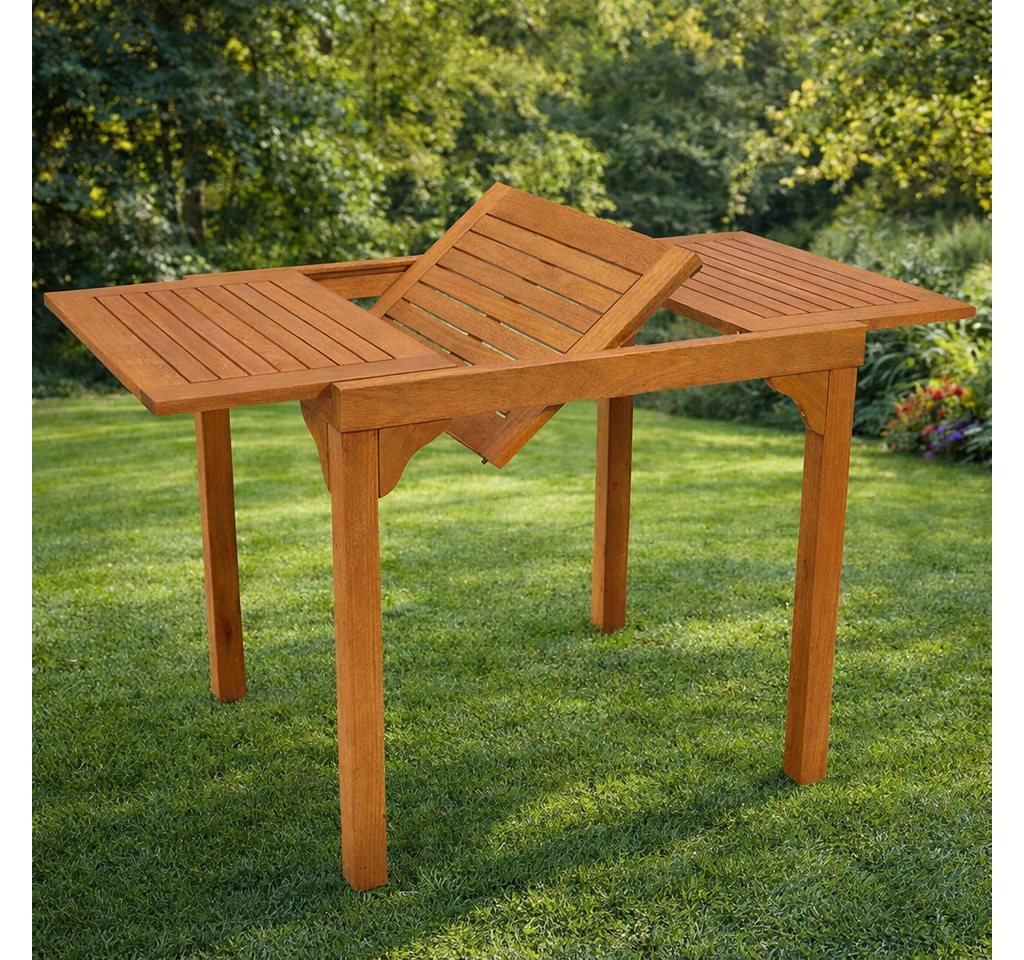 DEGAMO Gartentisch RIO, ausziehbar 80/120x70,5cm, Eukalyptus geölt – Bild 2 von 5