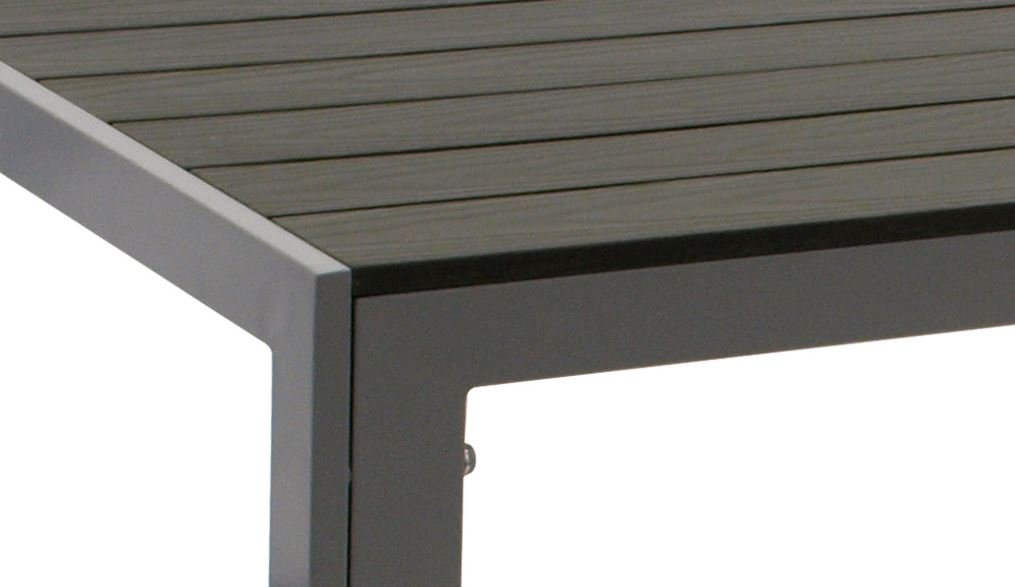 DEGAMO Gartentisch SORANO (1-St), rechteckig 70x125cm, Aluminium silbergrau + Kunstholz grau – Bild 3 von 4