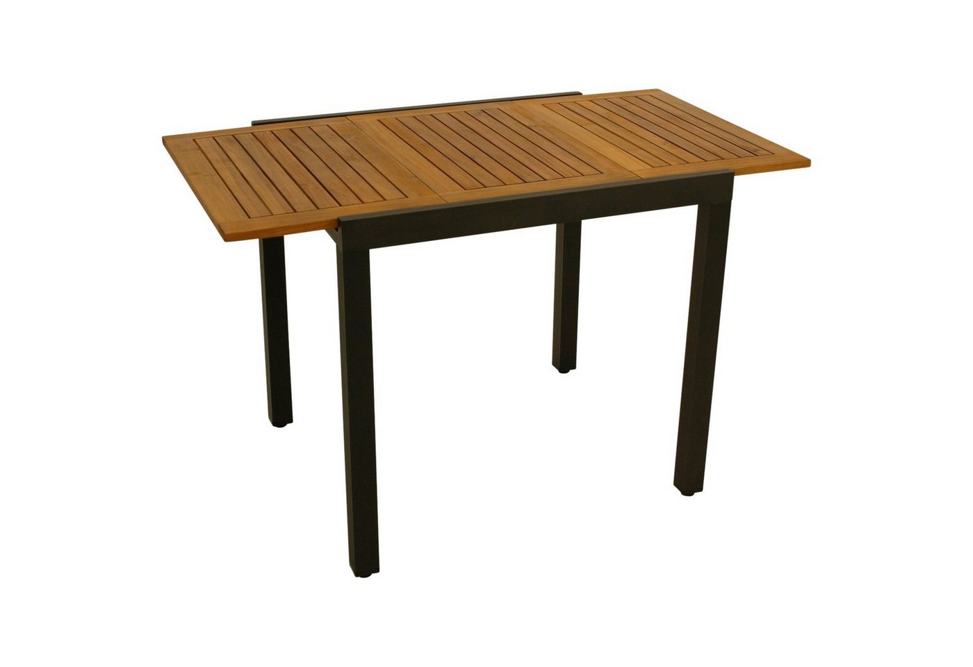 DEGAMO Gartentisch VICENZA, ausziehbar 80/120x70cm, Alu anthrazit + Akazie – Bild 2 von 5