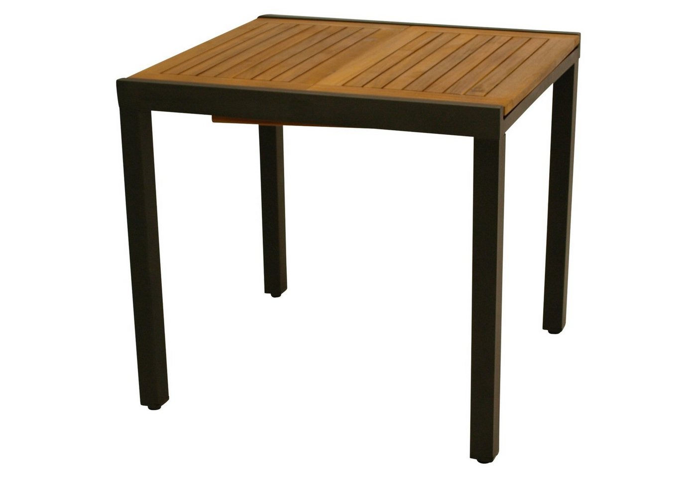 DEGAMO Gartentisch VICENZA, ausziehbar 80/120x70cm, Alu anthrazit + Akazie – Bild 3 von 5