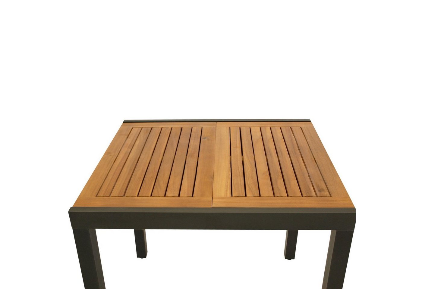 DEGAMO Gartentisch VICENZA, ausziehbar 80/120x70cm, Alu anthrazit + Akazie – Bild 4 von 5