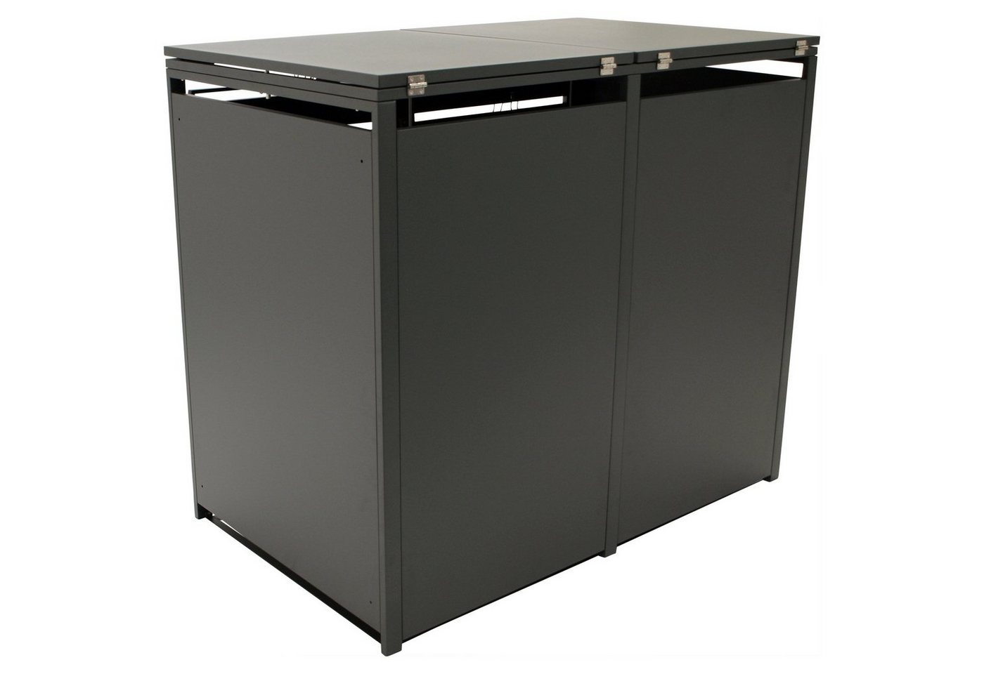 DEGAMO Mülltonnenbox KÖLN (1 St), Stahl grau, für 2 Tonnen 120 oder 240 Liter – Bild 3 von 5