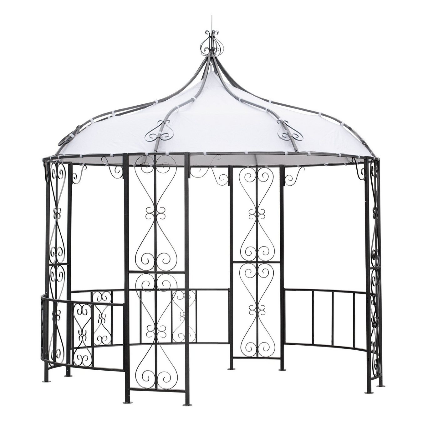 DEGAMO Pavillon-Ersatzdach BURMA, rund 300cm, Polyester PVC-beschichtet weiß, wasserdicht – Bild 2 von 3