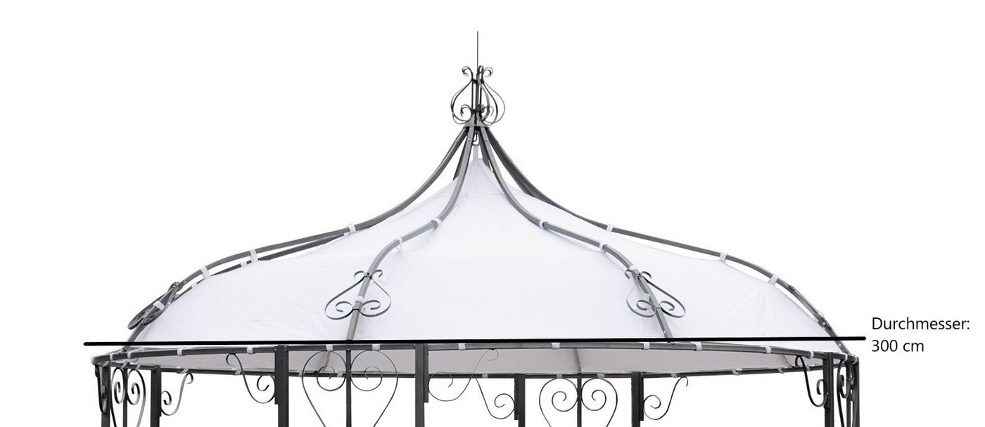 DEGAMO Pavillon-Ersatzdach BURMA, rund 300cm, Polyester PVC-beschichtet weiß, wasserdicht – Bild 3 von 3
