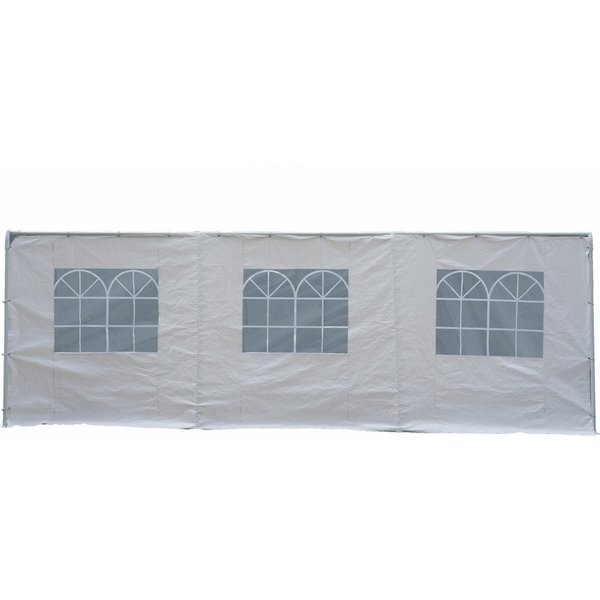 DEGAMO Pavillonseitenteil PALMA, 1x Seitenteil, 600cm, PE weiss, mit Fenstern
