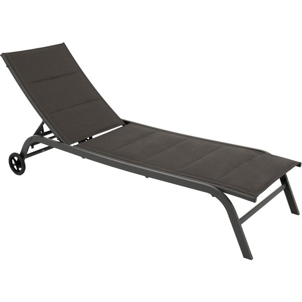 DEGAMO Rollliege RIVA, Metall anthrazit, Bezug Kunstgewebe gepolstert grau, verstellbar