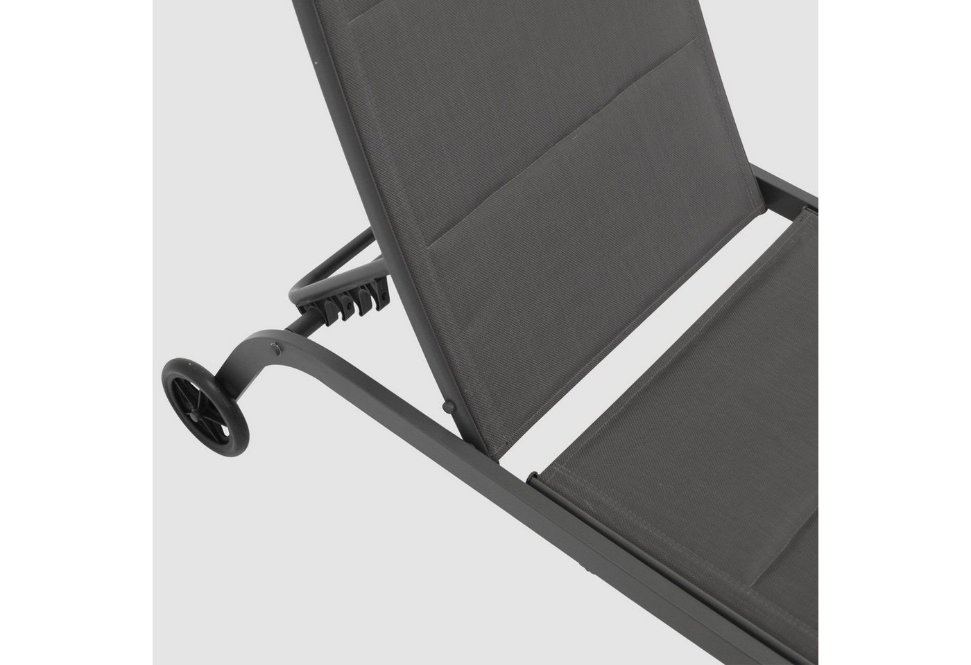 DEGAMO Rollliege RIVA, Metall anthrazit, Bezug Kunstgewebe gepolstert grau, verstellbar – Bild 3 von 5