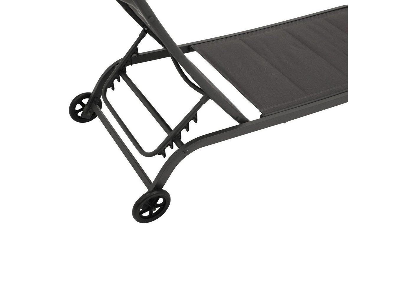 DEGAMO Rollliege RIVA, Metall anthrazit, Bezug Kunstgewebe gepolstert grau, verstellbar – Bild 5 von 5