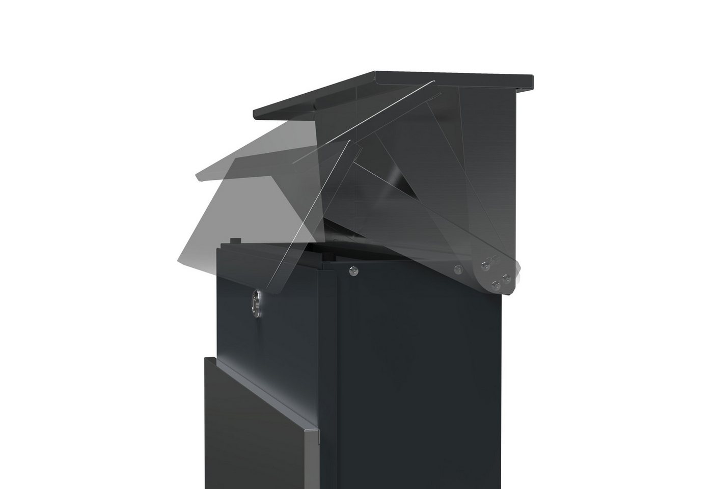DEGAMO Standbriefkasten DRESDEN, 115cm, Edelstahl gebürstet, moderne Optik – Bild 3 von 5