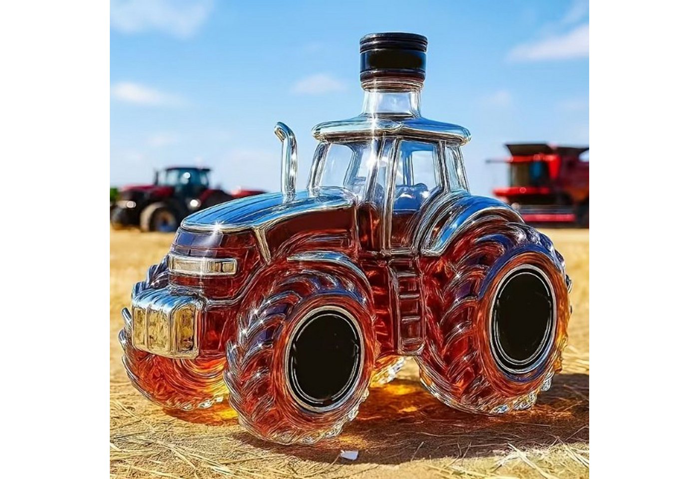 Deggelbam Karaffe Bulldog Traktor Glaskaraffe Förster & Bauer, (Whisky-/Schnapskaraffe, 300ml Fassungsvermögen), Geschenk für Männer, Handwerker & Landwirte – M – Bild 5 von 5