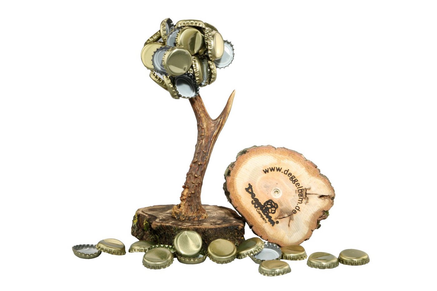 Deggelbam Magnethalter Das Original! Deckelbaum Kronkorkenhalter Magnetbaum (Geburtstagsgeschenk Männergeschenk, Weihnachtsgeschenk Vatertagsgeschenk), Handgema – Bild 2 von 3
