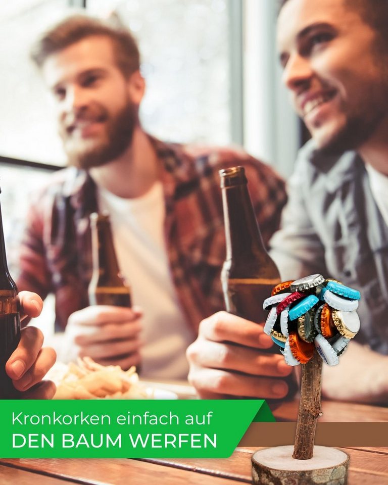 Deggelbam Magnethalter Das Original! Deckelbaum Kronkorkenhalter Magnetbaum (Geburtstagsgeschenk Männergeschenk, Weihnachtsgeschenk Vatertagsgeschenk), Handgema – Bild 4 von 5