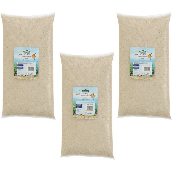 Dehner Aquarienkies Aquariensand, Körnung 0.4 - 1 mm, 3 x 5 kg, weiß