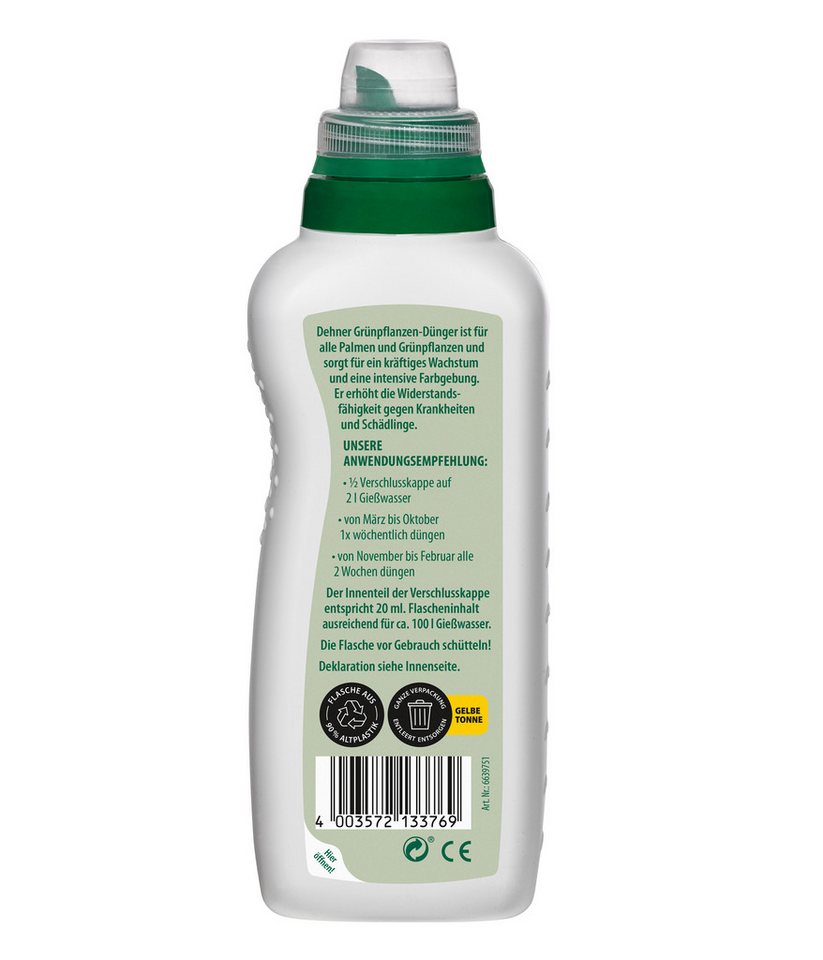 Dehner Blumendünger Grünpflanzendünger, hochwertiger NPK-Dünger, 500 ml, für ca. 100 l, 100 l Gießwasser, Flüssigdünger, organisch, mit Spurennährstoffen – Bild 2 von 5