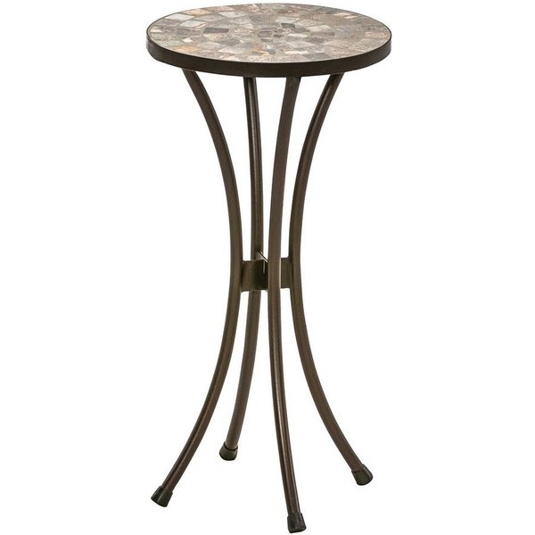 Dehner Blumenständer Blumenhocker Grazia, Ø 30/41 cm, Höhe 54/60 cm, reizvoller Mosaik-Blumenhocker mit pulverbeschichtetem Eisengestell