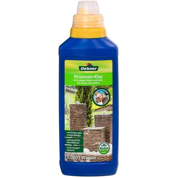 Dehner Gartenbrunnen Brunnen-Klar, gegen Algen und Kalk in Zierbrunnen, 500 ml, mit Langzeitwirkung für Gartenbrunnen, Zimmerbrunnen