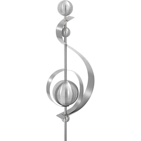 Dehner Gartenstecker Skulptur Klefo, 67 x 19 x 10 cm, Edelstahl wetterbeständig, moderne Figur für den Garten, ohne Stab / Säule