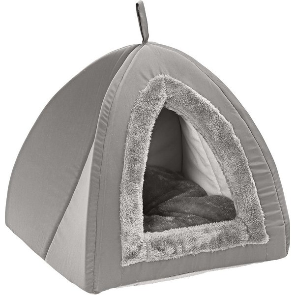 Dehner Tierbett Katzenhöhle Findus, 40 x 35 x 40 cm, Plüsch Katzenhöhle, auch für kleine Hunde wunderbar