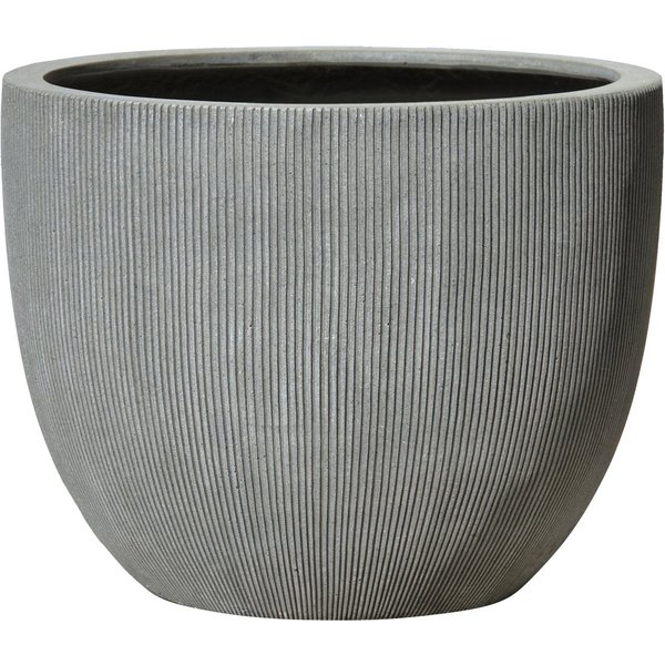 Dehner Übertopf Banbury, frostbeständiger Blumenkübel, Polystone, grau, für den Außenbereich, inkl. Bodenloch gegen Staunässe