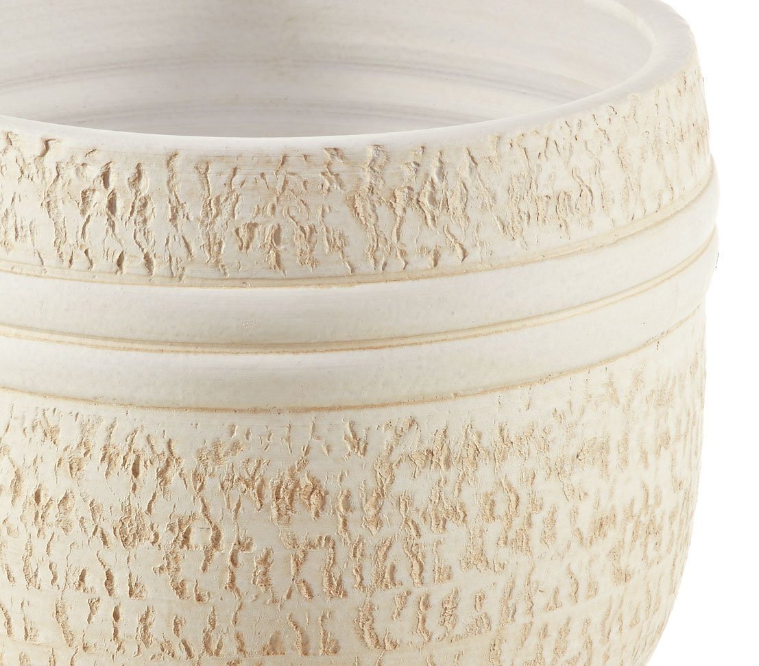 Dehner Übertopf Rustika Keramiktopf, rund, beige – Bild 3 von 4