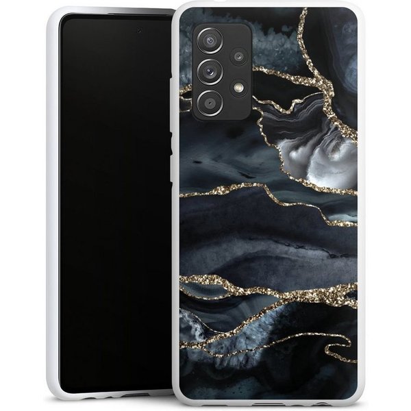 DeinDesign Handyhülle Glitzer Look Marmor Trends Dark marble gold Glitter look, Samsung Galaxy A52s 5G Silikon Hülle Bumper Case Handy Schutzhülle