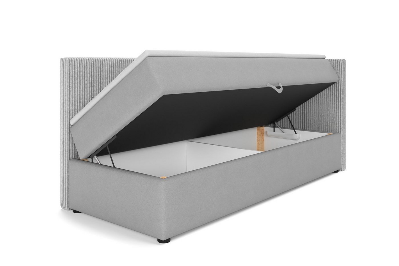 Deine Möbel 24 Boxspringbett KAYA Schlafsofa Jugendbett mit Bettkasten, Topper, Veloursbezug (ideal für Jugendliche und Erwachsene, 1-St., Modernes 2-in-1 Desig – Bild 3 von 5