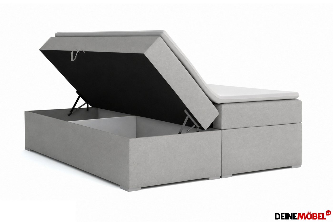 Deine Möbel 24 Boxspringbett LON IV Boxspring Komplettbett Polsterbett Bonellfederkernmatratzen (Cord Beige Creme Grau Dunkelgrau Graphit Schwarz, 1-St., Boxbet – Bild 5 von 5