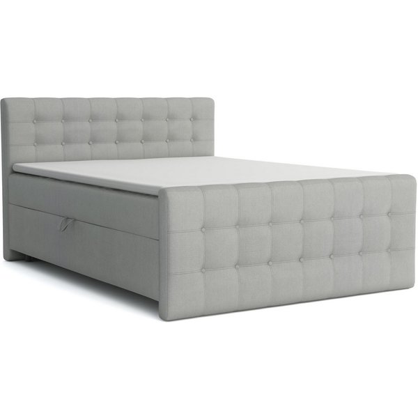 Deine Möbel 24 Boxspringbett REEL Boxspring Komplettbett Polsterbett Boxbett (Grau Hellgrau Anthrazit Graphit Beige Schwarz, 4-St., Matratzen H3 / H4 optional),