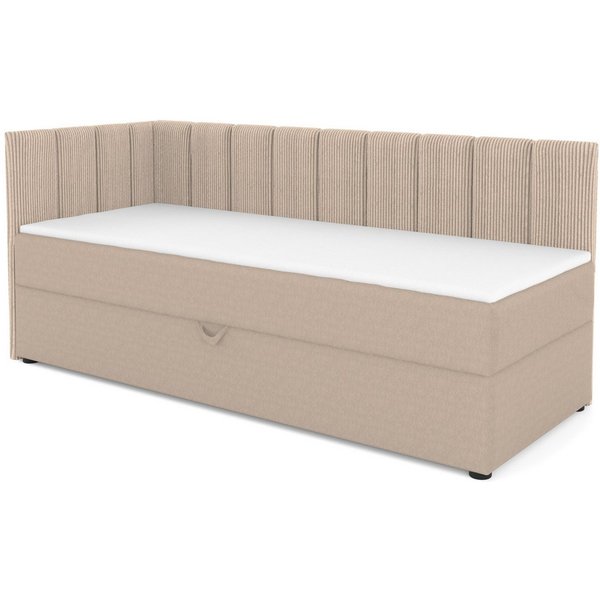Deine Möbel 24 Boxspringbett VIGO, Tagesbett mit Bettkasten, Kindersofa mit Schlaffunktion (Cord-Stoff & Velour Samt, 1-St., perfekt für Jugendliche & Erwachsen