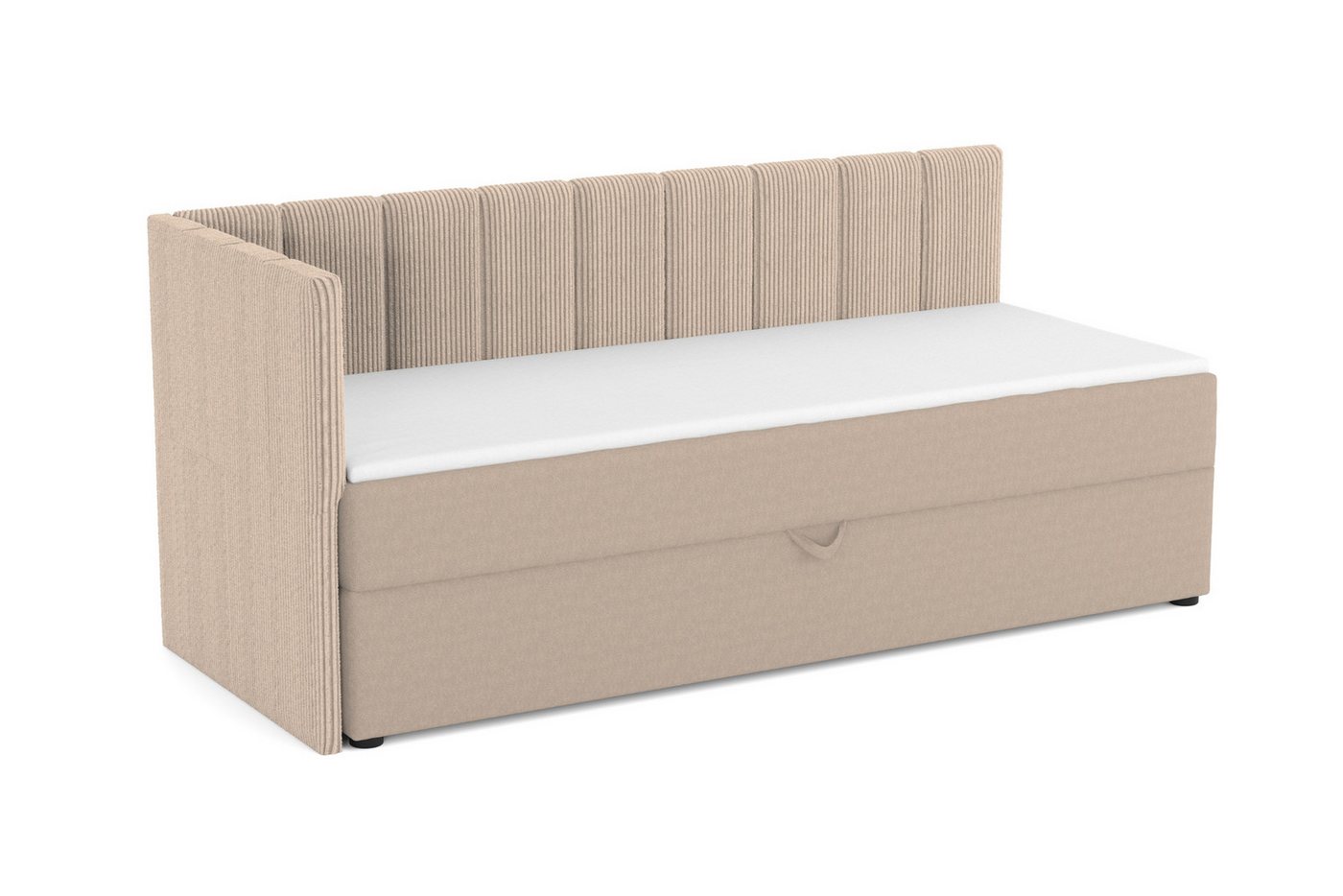 Deine Möbel 24 Boxspringbett VIGO, Tagesbett mit Bettkasten, Kindersofa mit Schlaffunktion (Cord-Stoff & Velour Samt, 1-St., perfekt für Jugendliche & Erwachsen – Bild 5 von 5