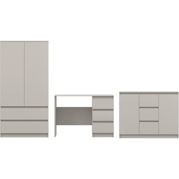 Deine Möbel 24 Jugendzimmer-Set Kinderzimmer-Set SIMO A, mit Kleiderschrank, Schreibtisch und Kommode, (Set, 3-tlg., SIMO - Kollektion), Kindermöbel-Set SIMO A 