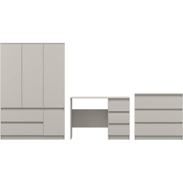 Deine Möbel 24 Jugendzimmer-Set Kinderzimmer-Set SIMO B, mit Kleiderschrank, Schreibtisch und Kommode, (Set, 3-tlg., SIMO - Kollektion), Kindermöbel - Set in We